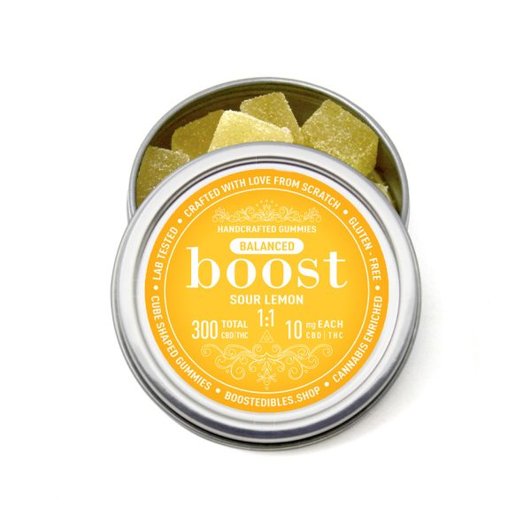 Buy Boost - 1:1 Sour Lemon Gummies - 300mg EZ Weed Online