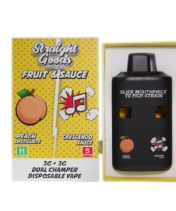 Straight Goods Dual Chamber Disposable Vapes 6G - Peach Distillate / Crescendo Sauce