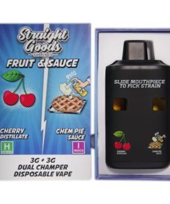 Straight Goods Dual Chamber Disposable Vapes 6G - Cherry Distillate / Chem Pie Sauce