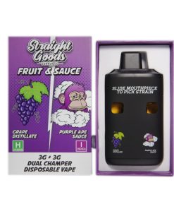 Straight Goods Dual Chamber Disposable Vapes 6G - Grape Distillate / Purple Ape Sauce