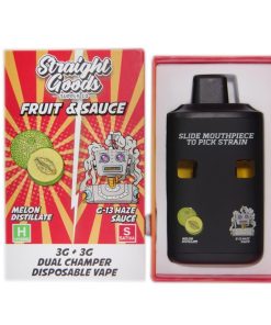 Straight Goods Dual Chamber Disposable Vapes 6G - Melon Distillate / G-13 Sauce
