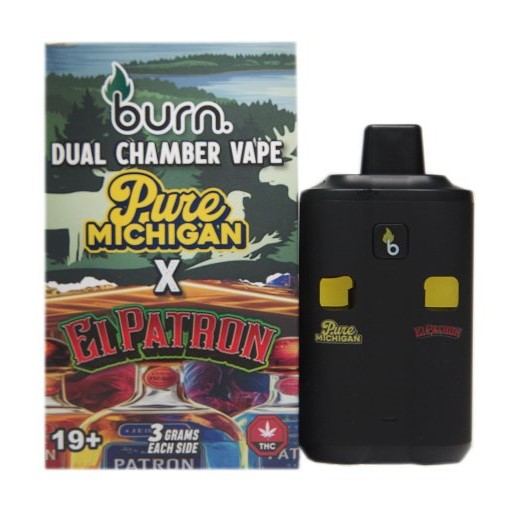 Buy Burn Dual Chamber Disposable Vape  Pure Michigan x El Patron 6G Online  - EZ Weed Online