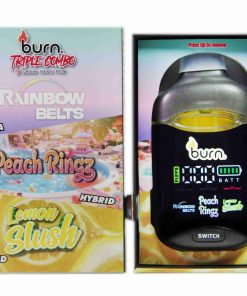 Burn Triple Threat – Rainbow Belts + Peach Ringz + Lemon Slush (3 Gram)