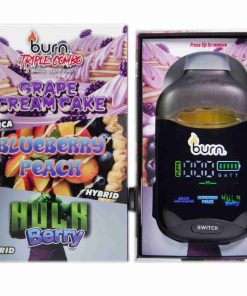 Burn Triple Threat – Grape Cream Cake + Blueberry Peach + Hulk Berry (3 Gram)